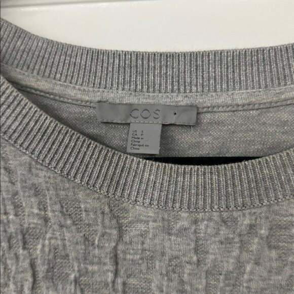 COS‎ Women's Light Gray Short Sleeves Casual Textured Mini Dress Size Small - Picture 7 of 8